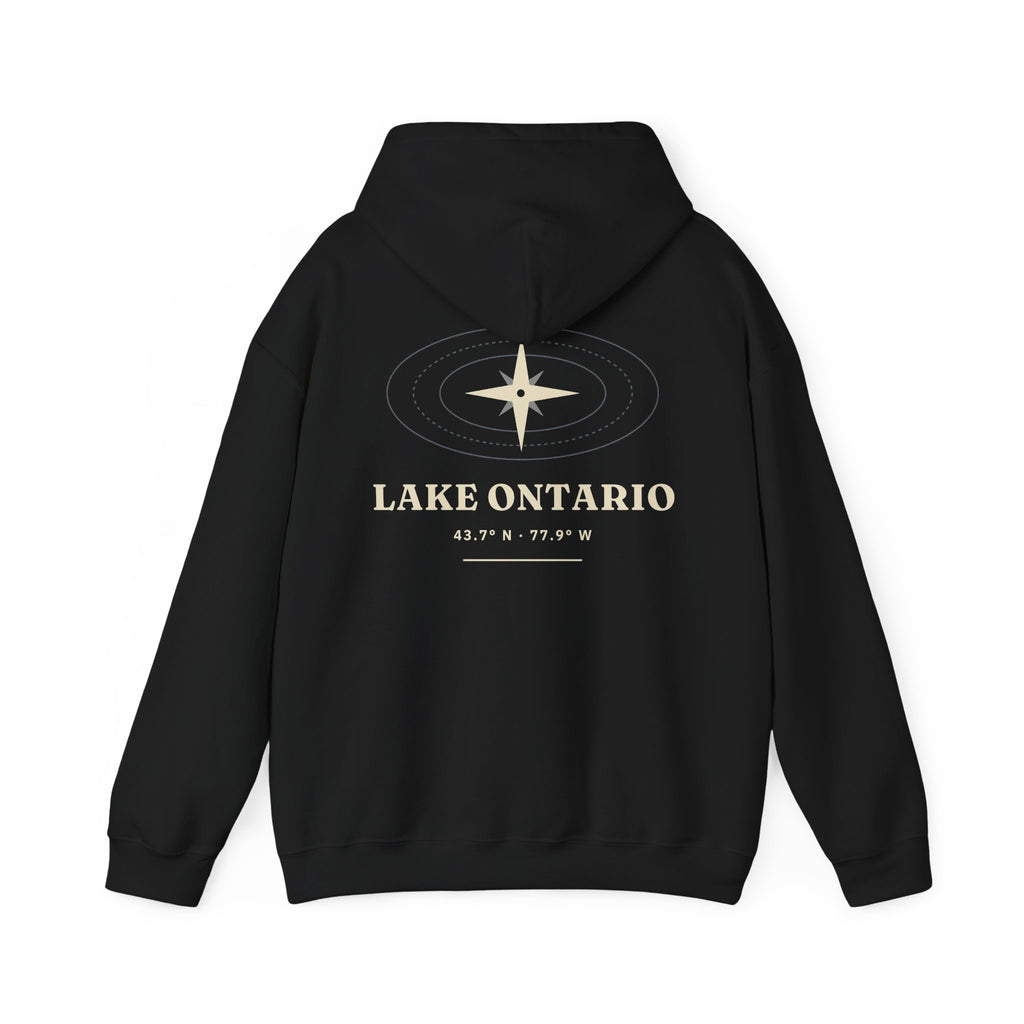 Lake Ontario Nautical Compass Back Print Hoodie