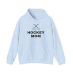 Light blue hoodie with crossed hockey sticks and "Canadian Hockey Mom" text.