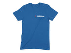 Blue t-shirt with a red maple leaf and "The Bold Canadian" text.