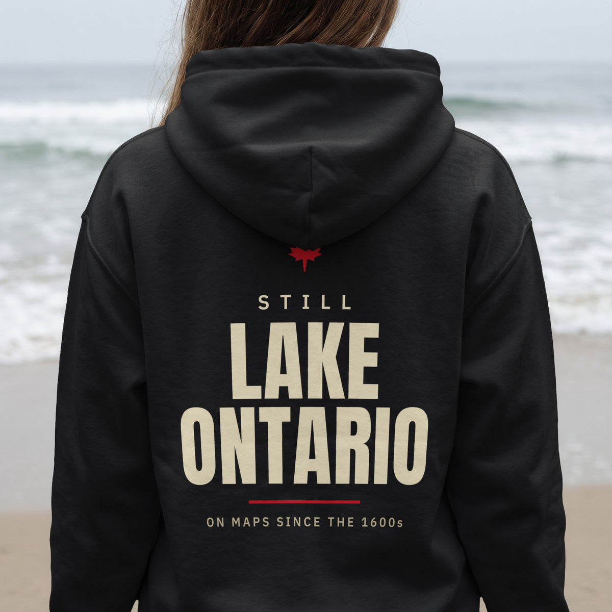 Still Lake Ontario Back Print Hoodie