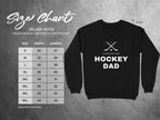 Gildan 18000 sweatshirt size chart with width and length measurements in inches.