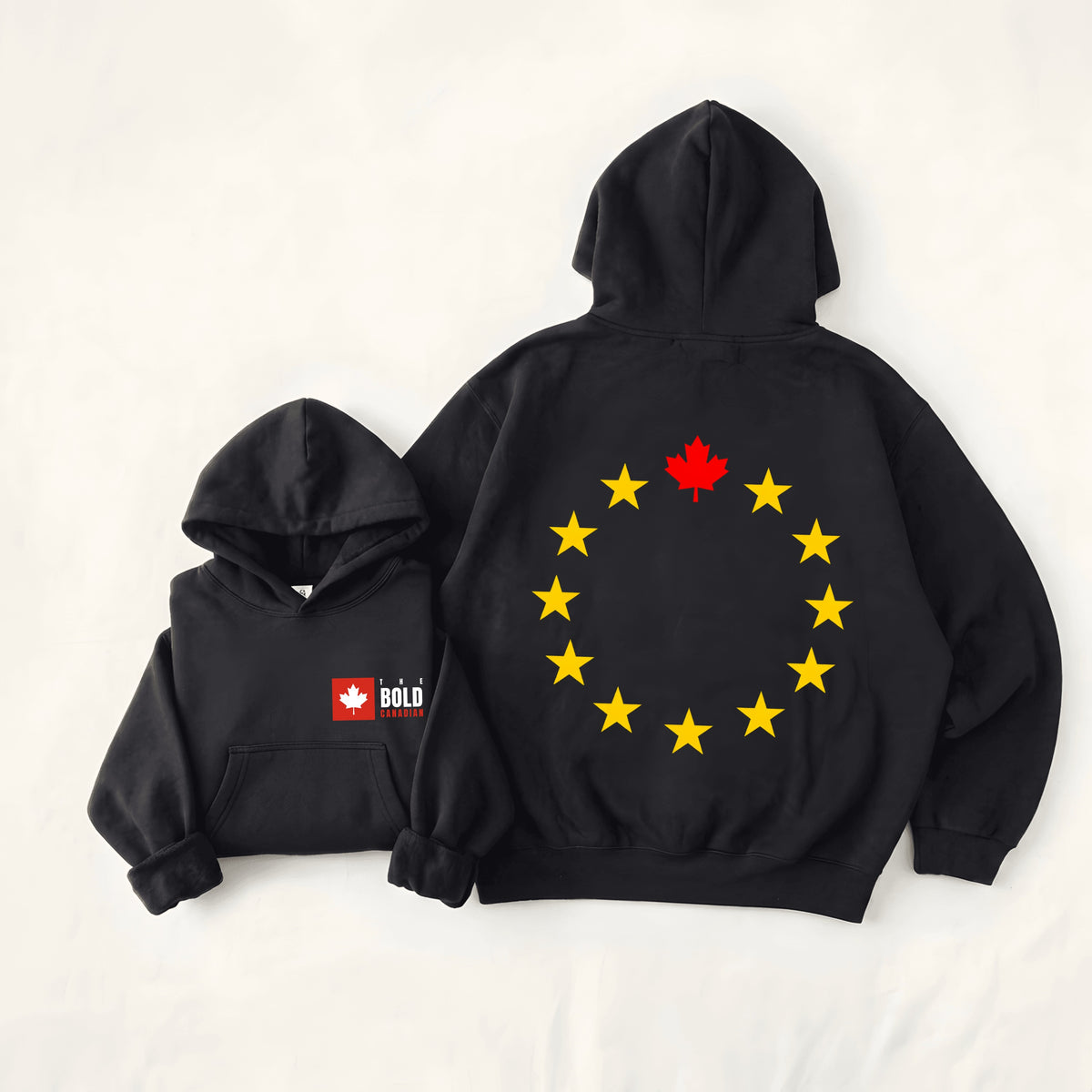 Euro Maple Star Ring Back Print Hoodie