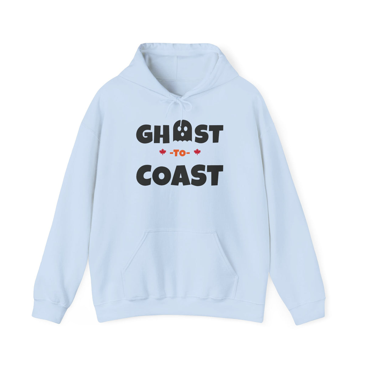 Light blue hoodie with "Ghost-to-Coast" text and a ghost graphic.