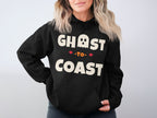 Black hoodie with "GHOST TO COAST" text and ghost graphic.