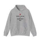 Grey hoodie with "Keep Calm and Carney On" text and a Canadian maple leaf.