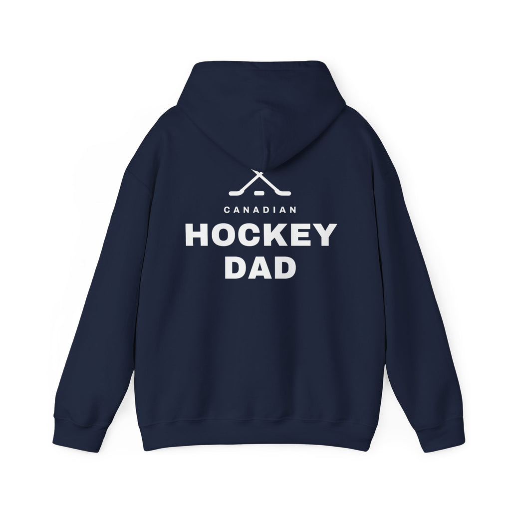 Canadian Hockey Dad Back Print Hoodie