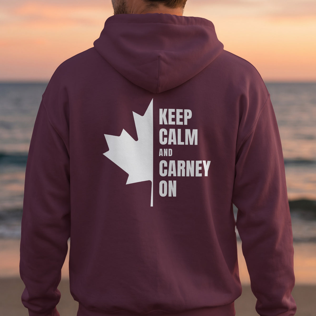 Keep Calm Maple Leaf Back Print Hoodie