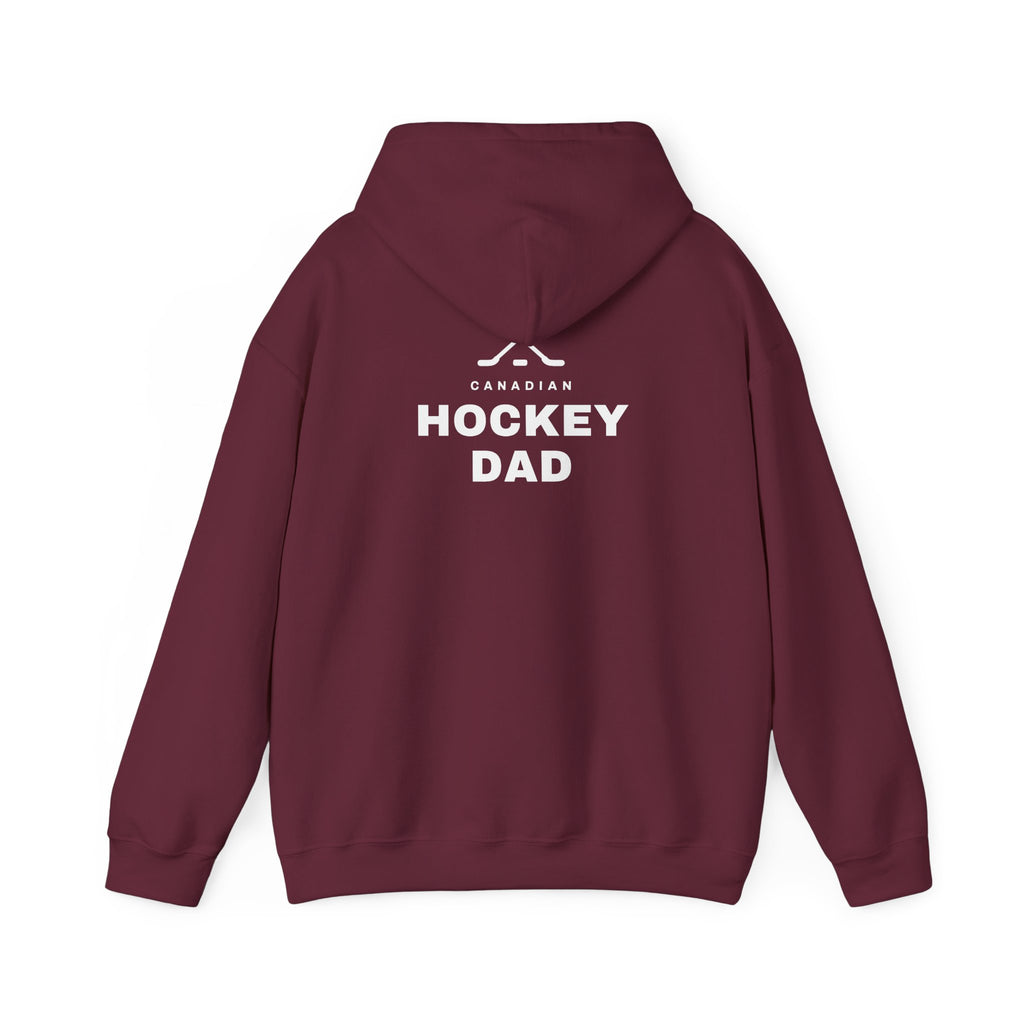 Canadian Hockey Dad Back Print Hoodie