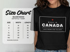 Gildan 64000 Softstyle t-shirt size chart with width and length in inches.