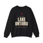 Black sweatshirt with "Still Lake Ontario" and a maple leaf.