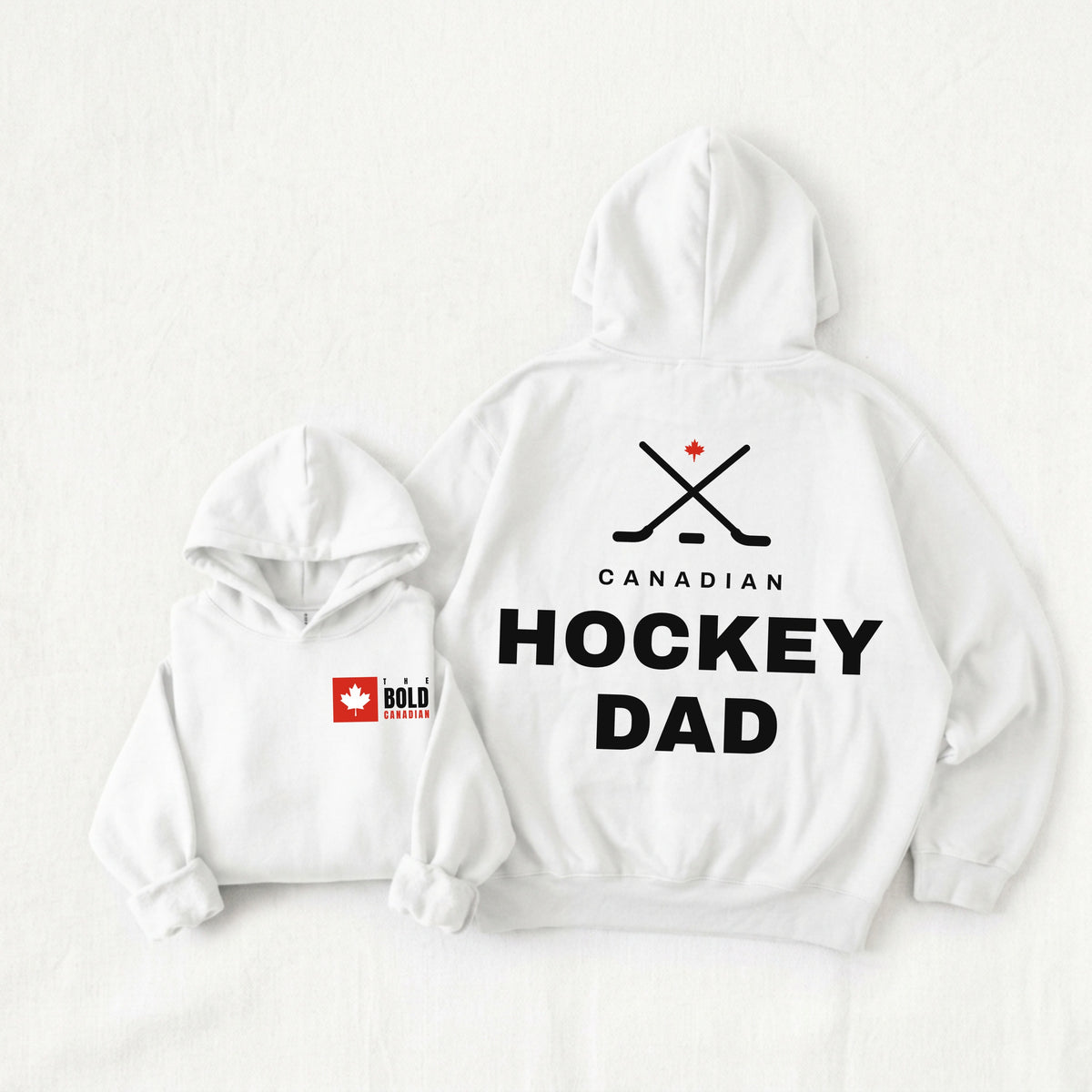 Canadian Hockey Dad Back Print Hoodie