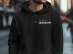 Black hoodie with red maple leaf and white text "THE BOLD CANADIAN"