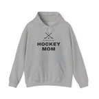Gray hoodie with "Canadian Hockey Mom" text and hockey sticks graphic.