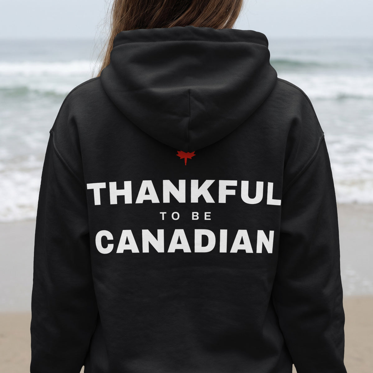 Thankful To Be Canadian Back Print Hoodie
