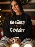 Black sweatshirt with "Ghost-to-Coast" graphic and ghost icon.