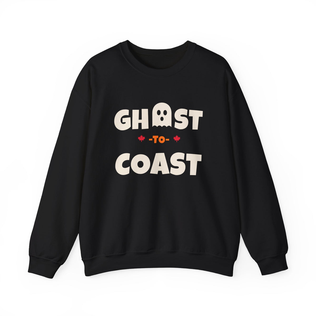 Black sweatshirt with "GHOST TO COAST" text and a ghost graphic.