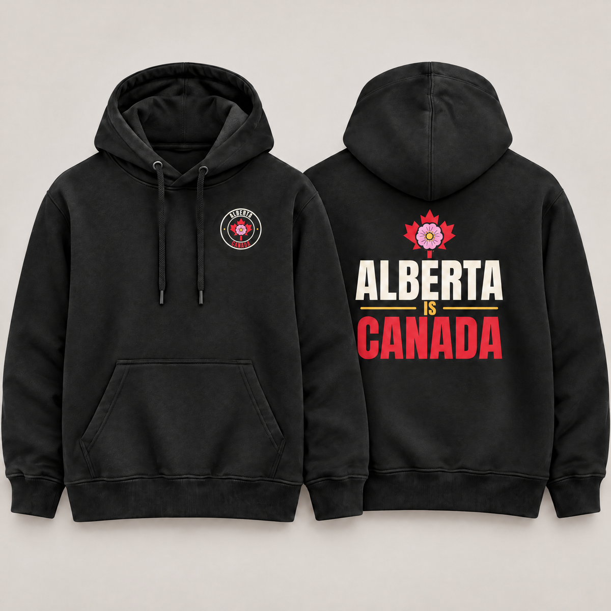 Alberta Is Canada Back Print Hoodie