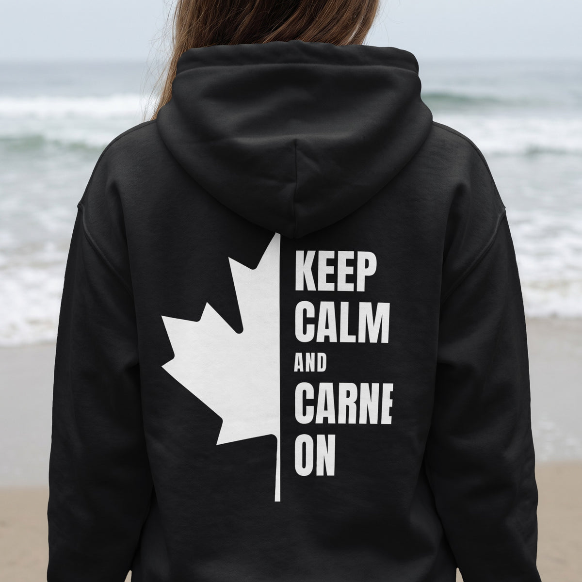 Keep Calm Maple Leaf Back Print Hoodie