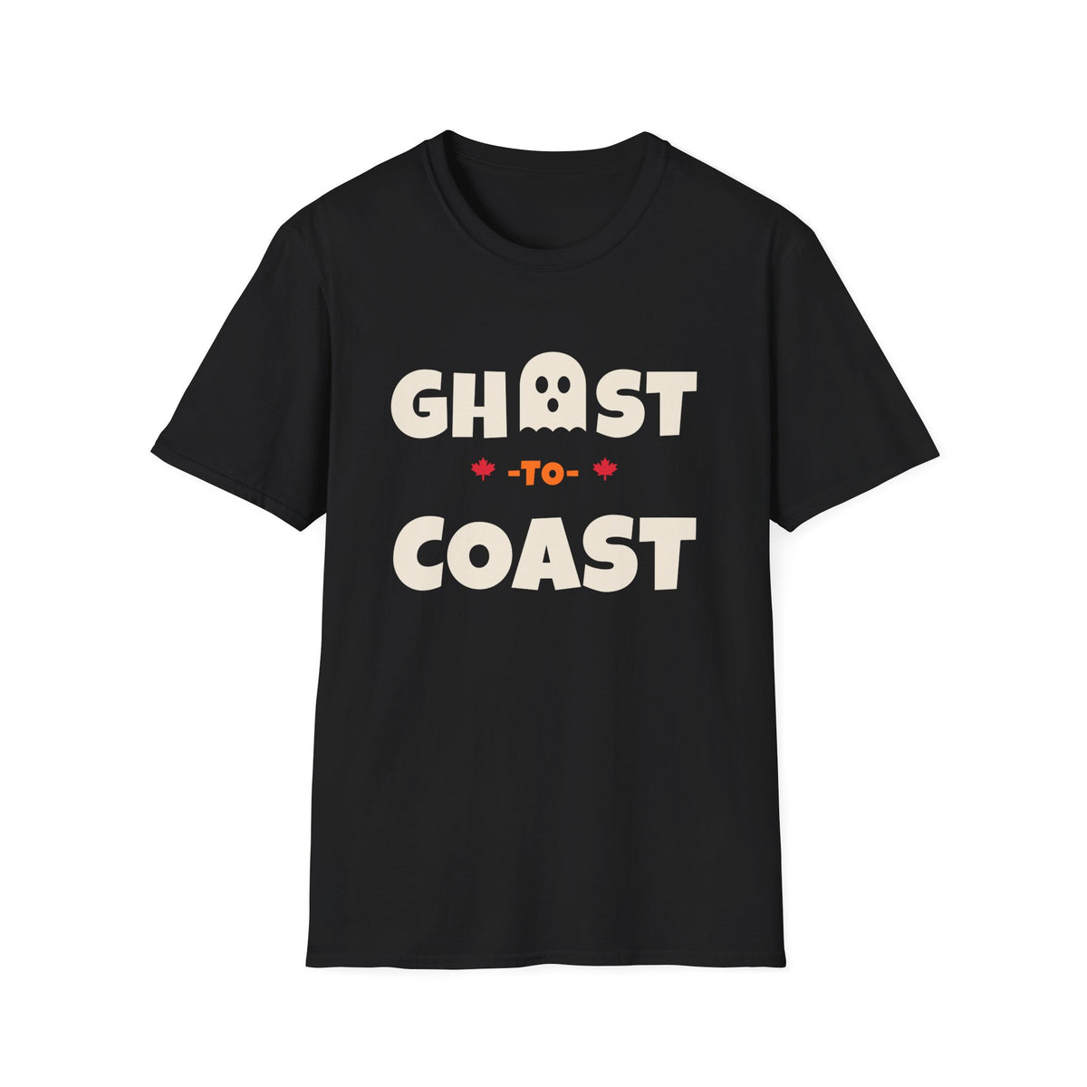 Black t-shirt with "Ghost to Coast" text and ghost graphic.