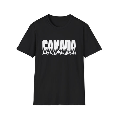Black t-shirt with "CANADA" text and a forest landscape graphic.