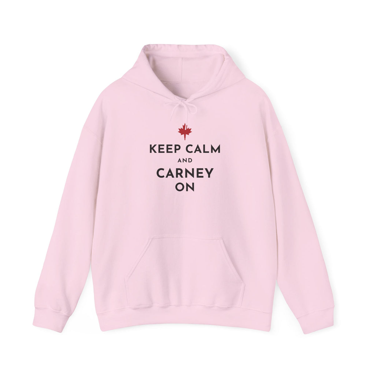 Pink hoodie with "Keep Calm and Carney On" text and a Canadian maple leaf.