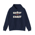 Navy blue hoodie with white "Ghost-to-Coast" text and red maple leaves.