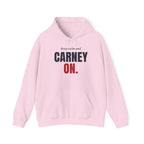 Pink hoodie with "Keep calm and CARNEY ON." text.