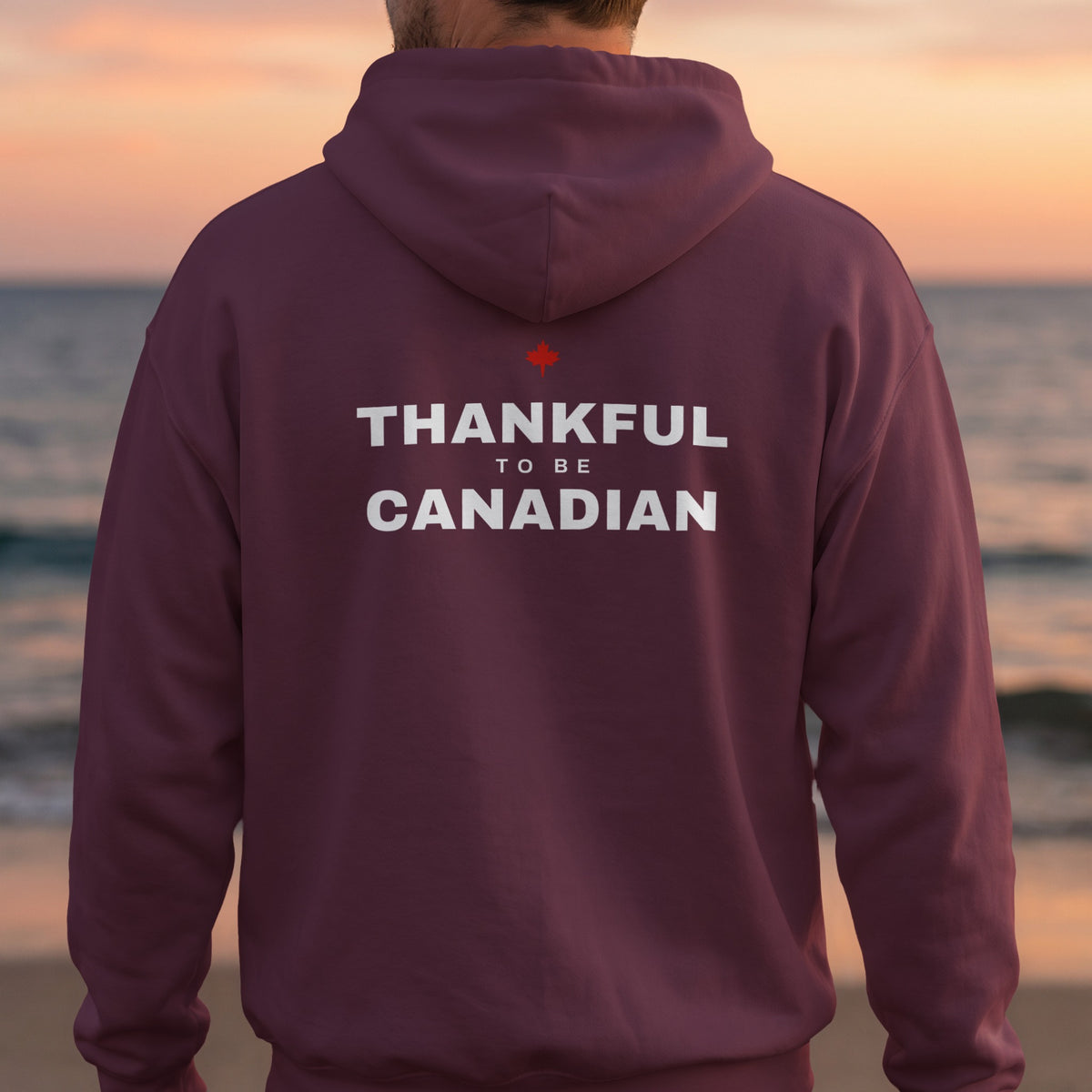 Thankful To Be Canadian Back Print Hoodie