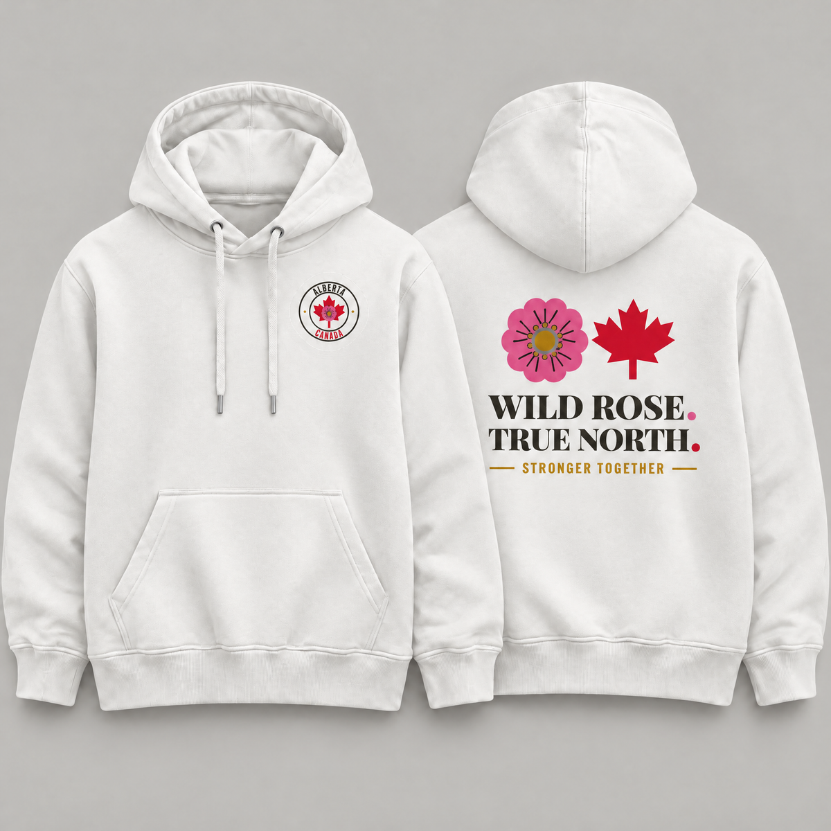 Alberta Wild Rose True North Back Print Hoodie